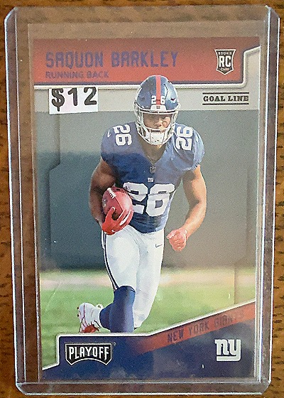 2018 Panini Playoff #201 Saquon Barkley Rookie Goal Line — front
