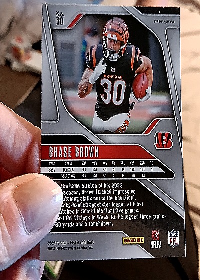 2024 Panini Prizm #60 Chase Brown — back