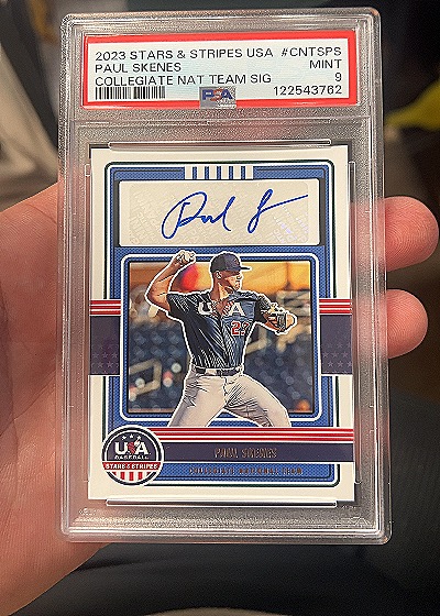 2023 Panini Stars & Stripes USA #CNTSPS Paul Skenes Collegiate Nat Team Sig — front