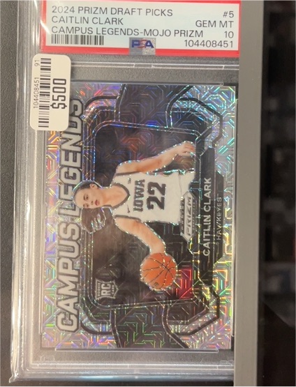 2024 Panini Prizm Draft Picks #5 Caitlin Clark Campus Legends Mojo Prizm — front