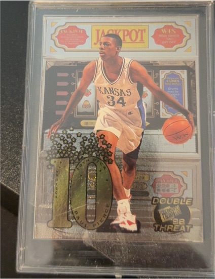 1998 Press Pass Double Threat Jackpot #J4B/4 Paul Pierce — front