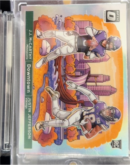 2024 Panini Donruss Optic Downtown Duos #9 J.J. McCarthy/Justin Jefferson — front