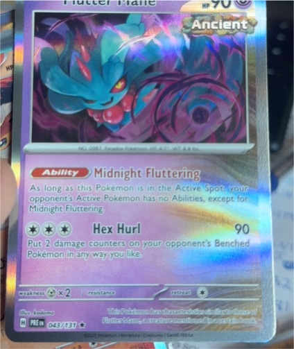 2025 Pokémon Scarlet & Violet Prismatic Evolutions #043 Flutter Mane — front