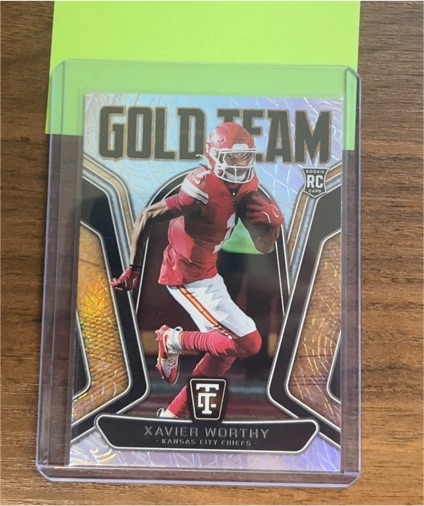2024 Panini Totally Certified #22 Xavier Worthy Gold Team Rookie Card — front