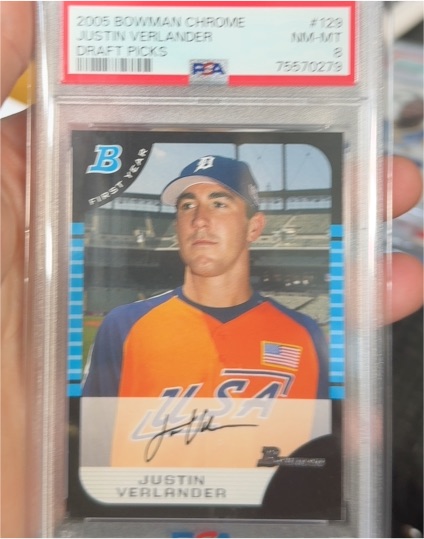 2005 Bowman Chrome #129 Justin Verlander — front