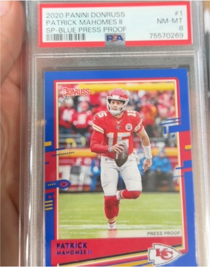 2020 Panini Donruss #1 Patrick Mahomes II Blue Press Proof — front