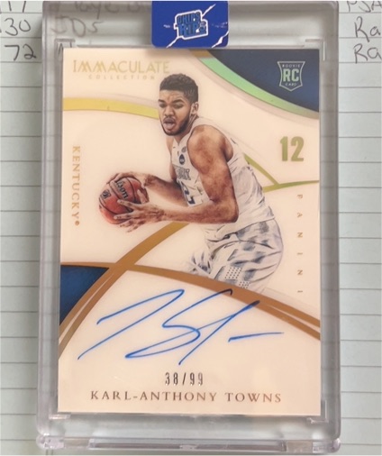 2015 Panini Immaculate Collegiate #12 Karl-Anthony Towns — front