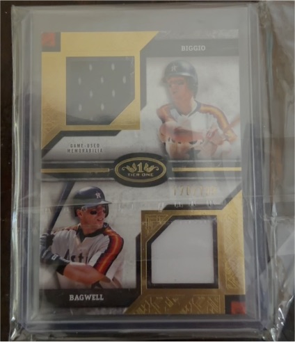 2018 Topps Tier One Dual Relic #T1R-BB Craig Biggio / Jeff Bagwell — front