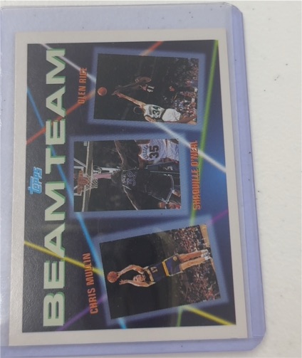 1992-93 Topps Beam Team #7 Shaquille O'Neal / Chris Mullin / Glen Rice — front