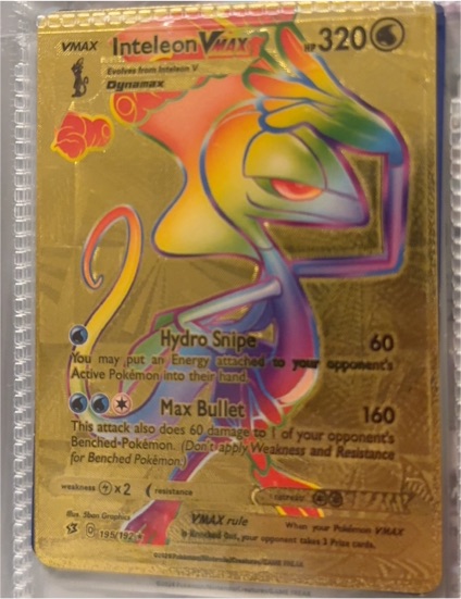 2021 Pokémon TCG Sword & Shield Evolving Skies #195 Inteleon VMAX — front