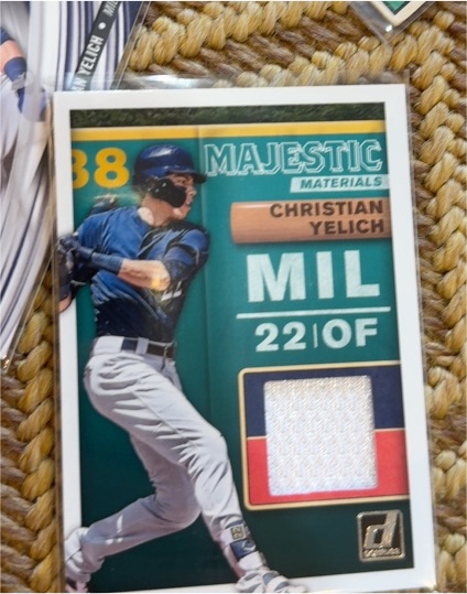 2019 Donruss Majestic Materials #38 Christian Yelich — front
