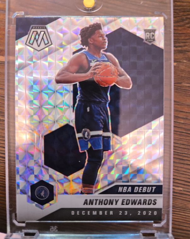 2020-21 Panini Mosaic #261 Anthony Edwards NBA Debut Rookie Card — front