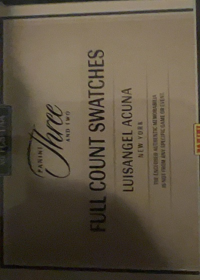2022 Panini Three and Two Full Count Swatches Luisangel Acuna — back