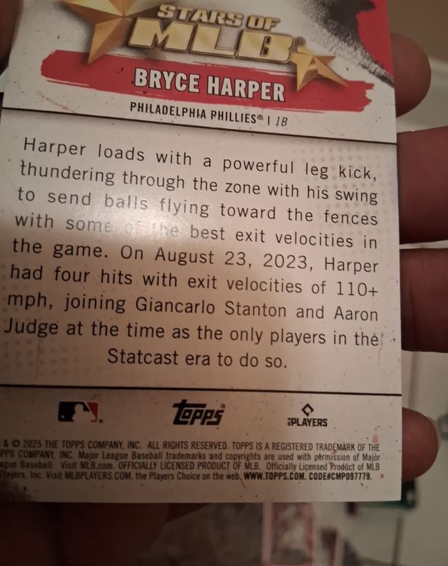 2025 Topps Stars of MLB #SMLB-1 Bryce Harper — front