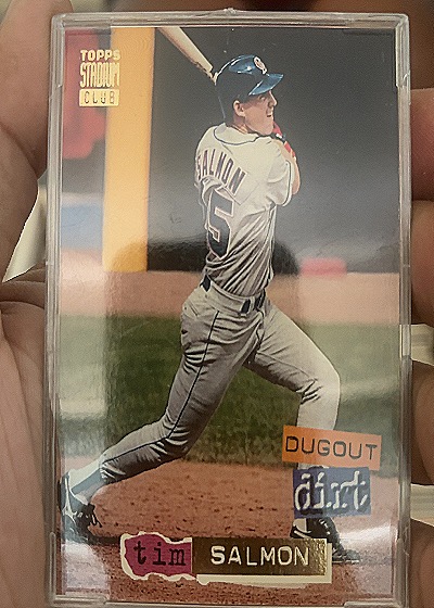 1994 Topps Stadium Club Dugout Dirt #8 Tim Salmon — front