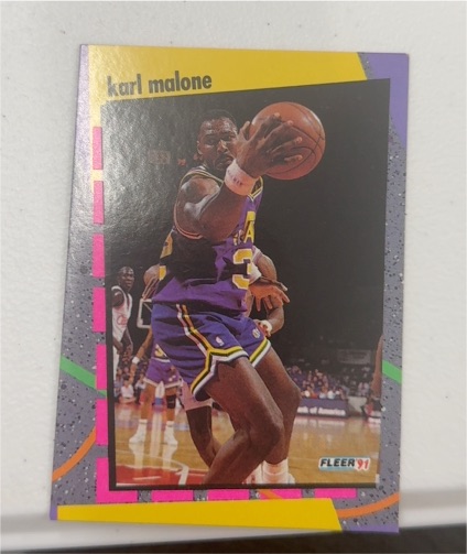 1991-92 Fleer #5 Karl Malone NBA Schoolyard Stars — front