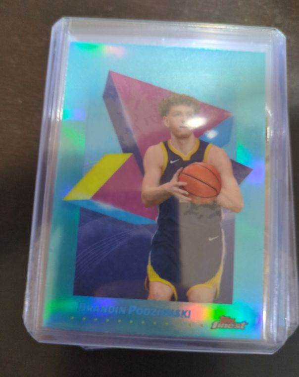 2025 Topps Finest #unknown Brandin Podziemski Sky Blue Refractor — front