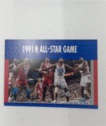 1991-92 Fleer #237 1991 All-Star Game Michael Jordan, Magic Johnson, David Robinson — front