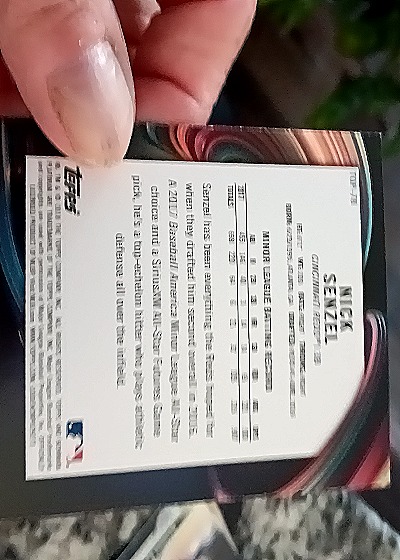 2021 Topps Nick Senzel #CT-15 — back