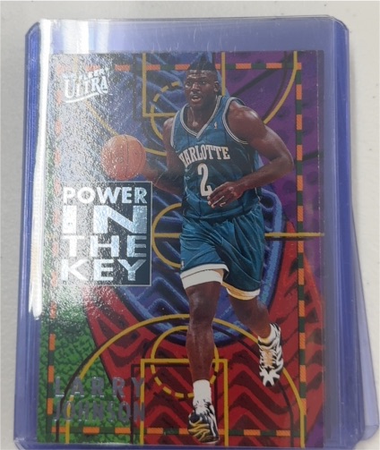 1994-95 Fleer Ultra Power in the Key #4 Larry Johnson — front