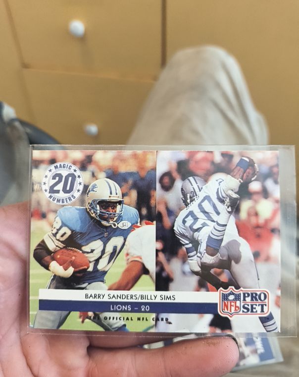 1992 Pro Set #349 Barry Sanders / Billy Sims — front