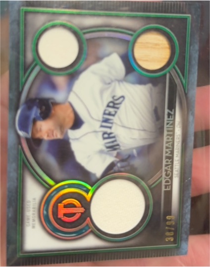 2020 Topps Tribute Triple Relics #TTR-EM Edgar Martinez — front