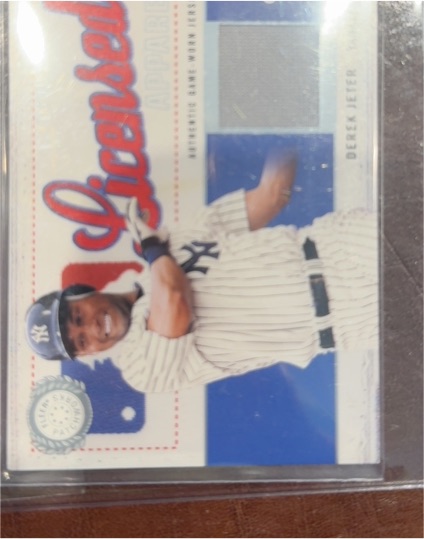 2003 Fleer Licensed Apparel #LA-DJ Derek Jeter — front