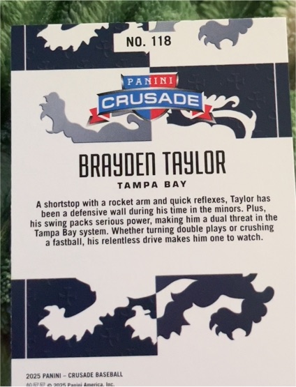 2025 Panini Crusade #118 Brayden Taylor — front
