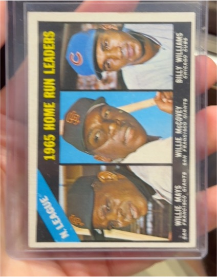 1966 Topps #217 NL Home Run Leaders Willie Mays McCovey Williams — front