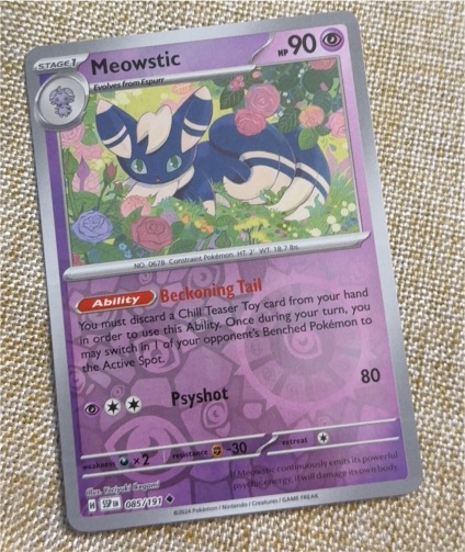 2024 Pokemon SV08: Surging Sparks #085 Meowstic — front