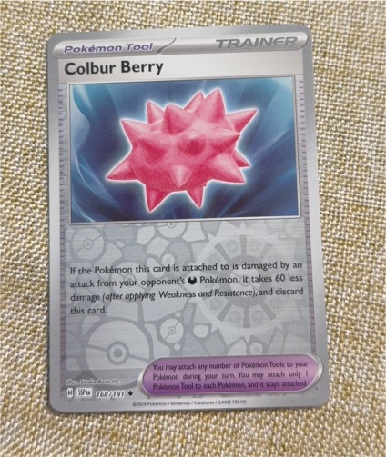 2024 Pokémon SV08: Surging Sparks #168 Colbur Berry — front