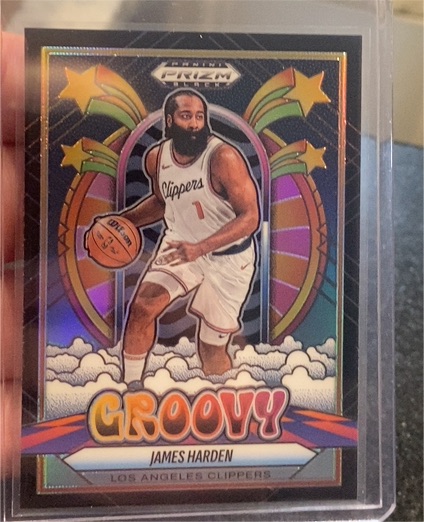 2024-25 Panini Prizm Black #19 James Harden Groovy — front