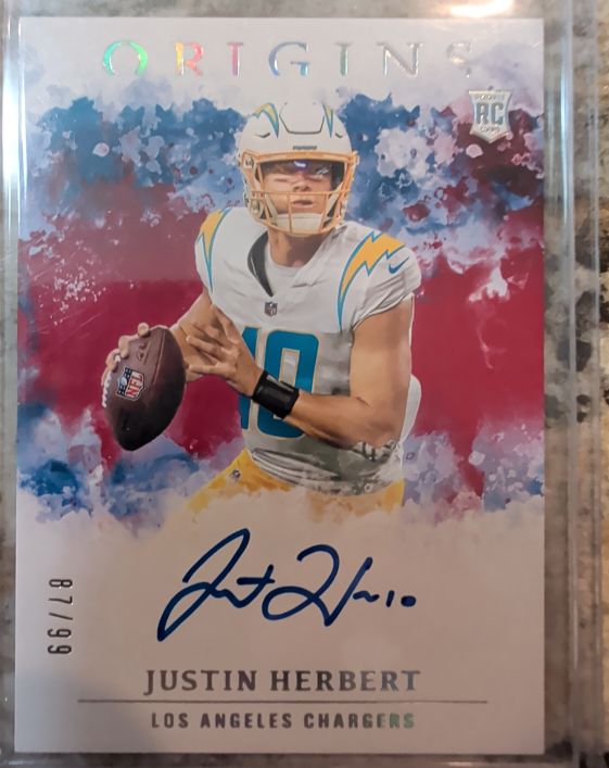 2020 Panini Origins #RA-JH Justin Herbert — front