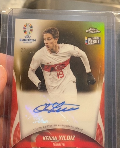 2024 Topps Chrome UEFA Euro #109 Kenan Yildiz National Debut — front