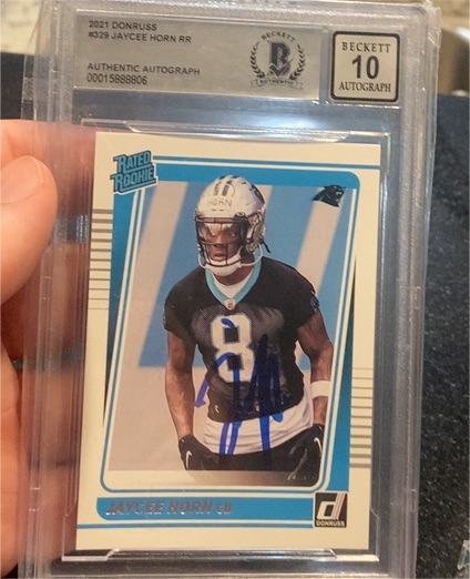 2021 Donruss #329 Jaycee Horn Rated Rookie Autograph — front