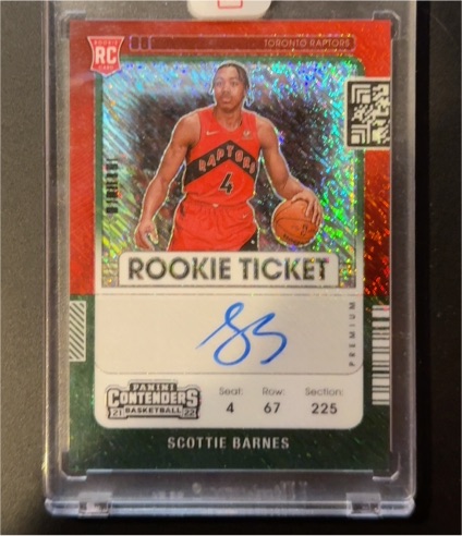2021-22 Panini Contenders #109 Scottie Barnes Rookie Ticket — front
