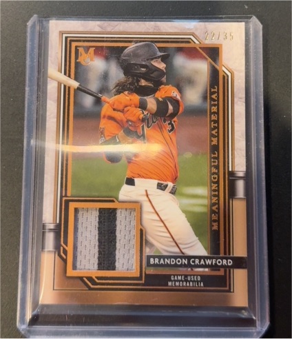 2021 Topps Museum Collection Meaningful Material #MMR-BC Brandon Crawford — front