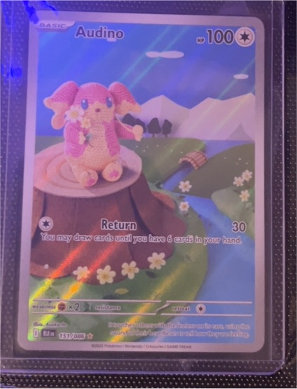 2025 Pokémon Scarlet & Violet #151 Audino Illustration Rare Black Bolt — front