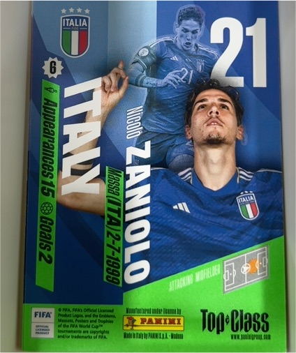 2023 Panini Top Class #6 Nicolo Zaniolo — front