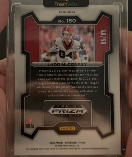 2024 Panini Prizm Draft Picks #180 Ladd McConkey — front