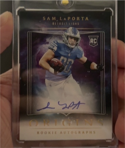 2023 Panini Origins #RASLA Sam LaPorta Rookie Autographs — front