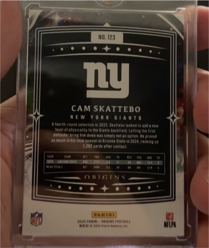 2025 Panini Origins #123 Cam Skattebo — front
