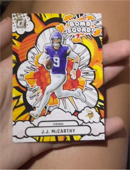 2025 Panini Donruss #BS-JMY J.J. McCarthy Bomb Squad — front
