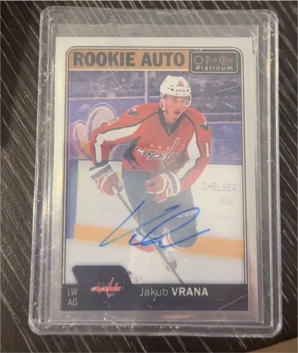 2016-17 O-Pee-Chee Platinum #R-VR Jakub Vrana Rookie Auto — front