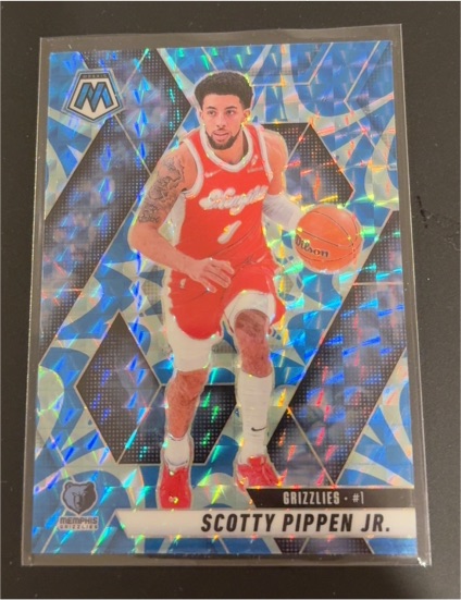2024-25 Panini Mosaic #132 Scotty Pippen Jr. Blue Reactive Mosaic — front