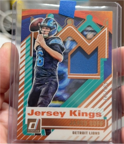 2025 Donruss Football #JK-JGF Jared Goff Jersey Kings — front