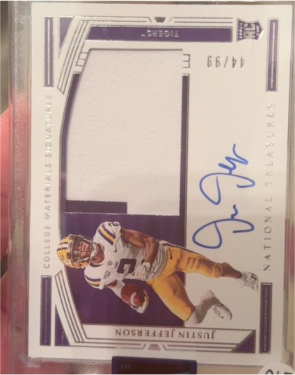 2020 Panini National Treasures Collegiate #44 Justin Jefferson — front