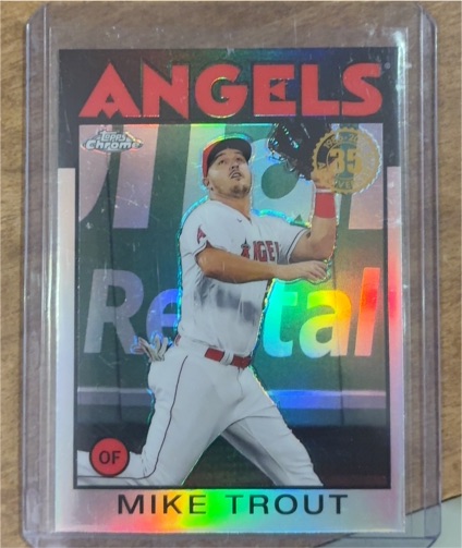 2021 Topps Chrome 1986 Topps 35th Anniversary Refractor #86BC-2 Mike Trout — front