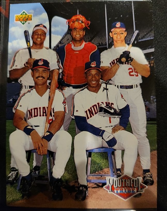 1993 Upper Deck #45 Youthful Tribe Albert Belle/Sandy Alomar Jr./Jim Thome/Carlos Baerga/Kenny Lofton — front