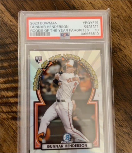 2023 Bowman #ROYF15 Gunnar Henderson Rookie of the Year Favorites — front